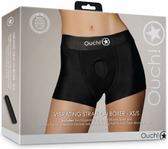 Shots Vibrating Strap-on Underwear in Black Color