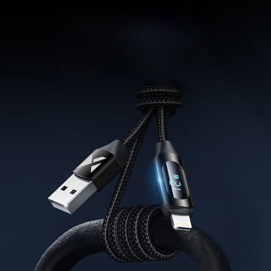 Wozinsky Плетена USB-A към Lightning кабел Черен 1м (WUALC1)