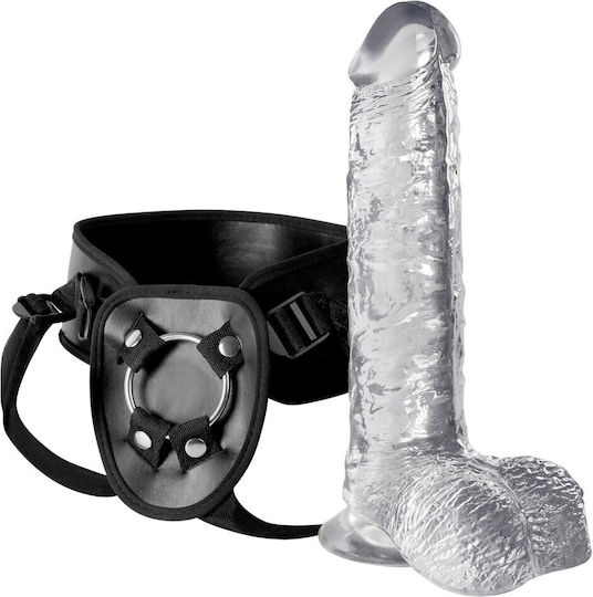 Crystal Clear Gurtzeug mit Dildo in Transparent Farbe
