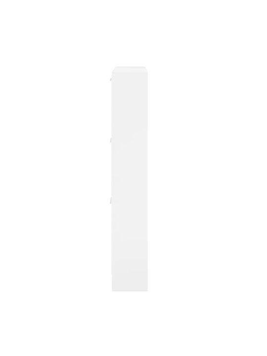 Wooden Shoe Organizer with 3 Shelves White 59x17x108cm