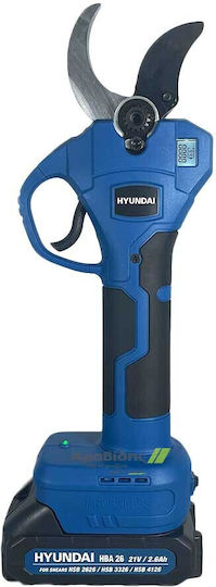 Hyundai HSB 4126 Pruning Shears Battery Brushless 21V 2x2.6Ah with Maximum Cutting Diameter 40mm in Carrying Case