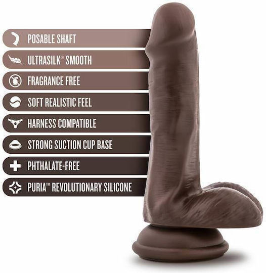 Blush Dr. Skin Dr. Daniel Glass Dildo with Balls and Suction Cup Chocolate 15cm