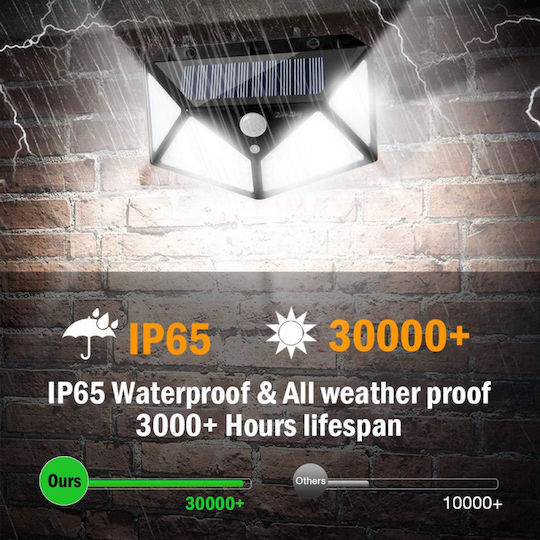 Set of 3 Wall Solar Lights 7W 2700lm with Motion Sensor