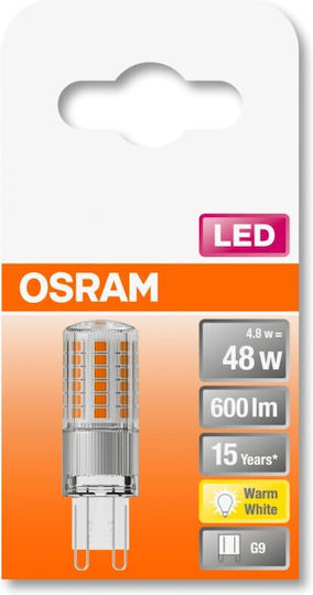 Osram PIN 48 LED Bulb 4.8W for Socket G9 Warm White 600lm