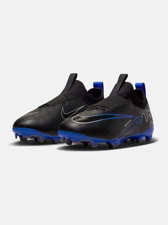 Mercurial Vapor 15 Academy FG/MG Kids Soccer Cleats Molded Black Hyper Royal Chrome