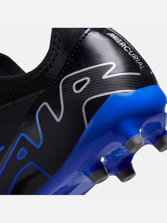Mercurial Vapor 15 Academy FG/MG Kids Soccer Cleats Molded Black Hyper Royal Chrome