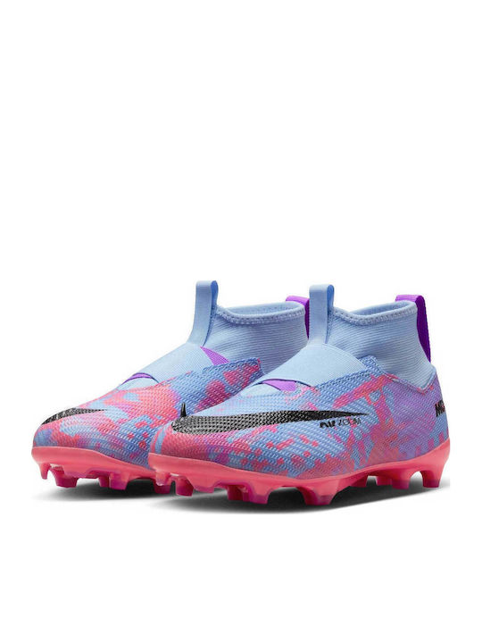 SUPERFLY 9 Kids Molded Soccer Shoes with Sock without Laces Colorful
