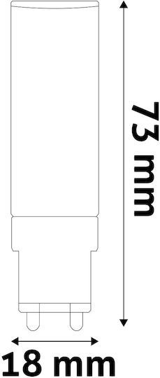 Avide ABG9WW-7W-B Λάμπα LED 7W 73mm για Ντουί G9 Θερμό Λευκό 640lm