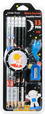 Space Journey Pencil Erasers Creion HB cu Ascuțitoare și Radieră