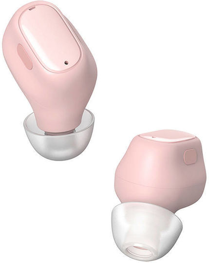 Baseus Bowie WM01 In-ear Bluetooth Handsfree Ακουστικά με Θήκη Φόρτισης Ροζ