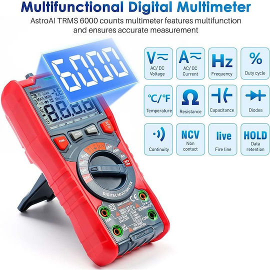 AstroAI Digital Multimeter with AC / DC / Temperature Measurement M6KOR