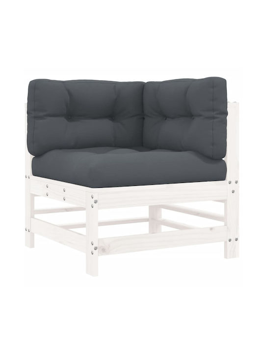 Ecksofa Außenbereich Holz mit Kissen 63.5x63.5x60cm