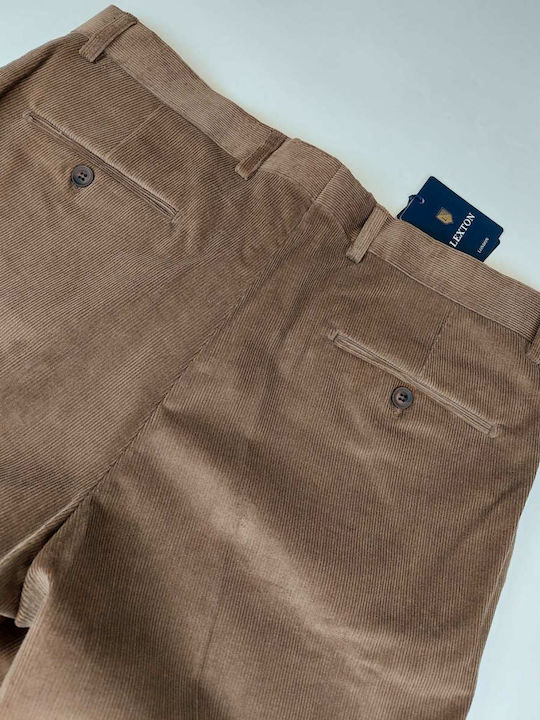 Lexton Men's Trousers Chino Elastic Brown