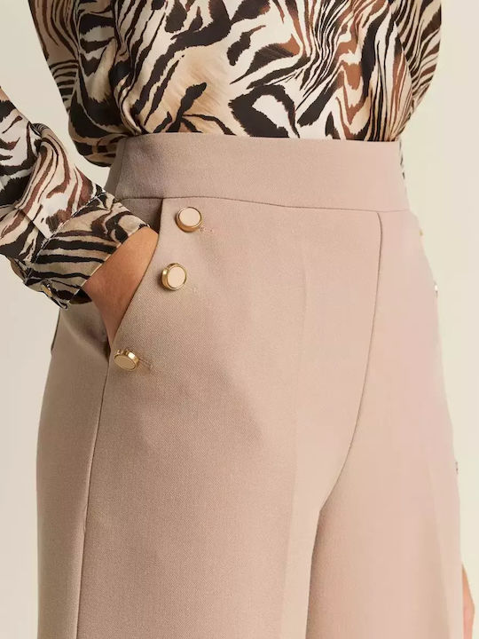 Women's Fabric Trousers Beige