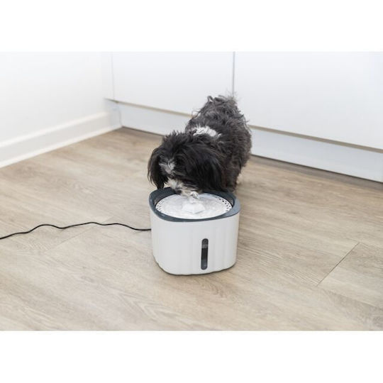 Trixie Пластмаса Поилка / Фонтан за Куче & Котка 2lt 18.5см в Сив Цвят