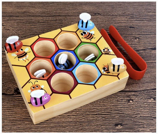 Kruzzel Babyspielzeug Bienenstock - Fang die Biene aus Holz für 36++ Monate