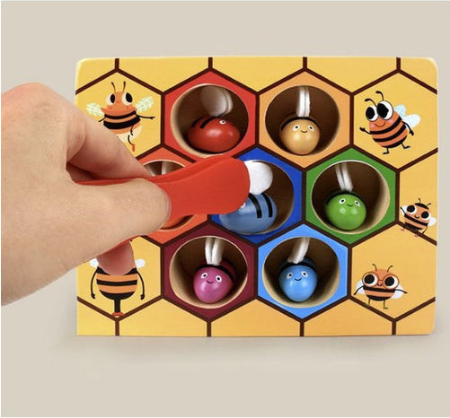 Kruzzel Babyspielzeug Bienenstock - Fang die Biene aus Holz für 36++ Monate
