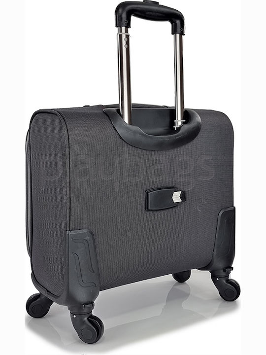 Playbags Βαλίτσα Ταξιδίου Καμπίνας Υφασμάτινη Γκρι με 4 Ρόδες Ύψους 40εκ.
