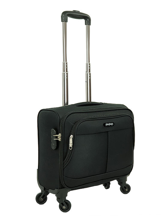 Playbags Cabin Fabric Black Travel Suitcase With 4 Wheels Height 40cm