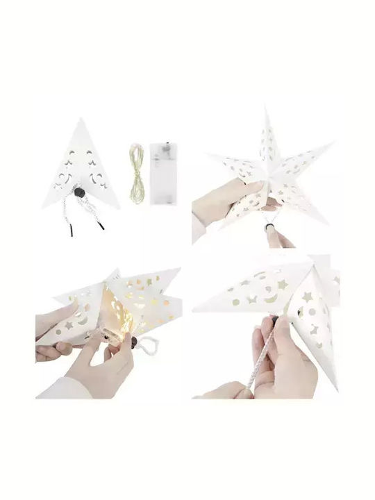 Ruhhy Paper Illuminated Christmas Decorative Pendant Star 50x15x50cm White