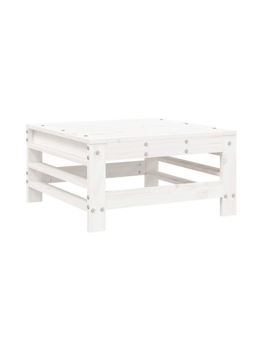 Wooden Cube Garden Stool with Cushion White 2 Pieces 57.5x57.5x30cm