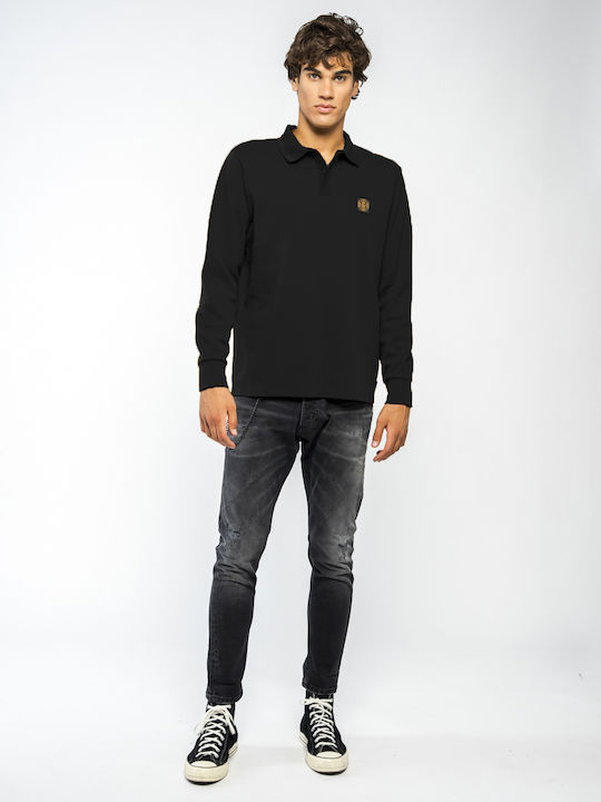 Staff Men's Long Sleeve Blouse Polo Black