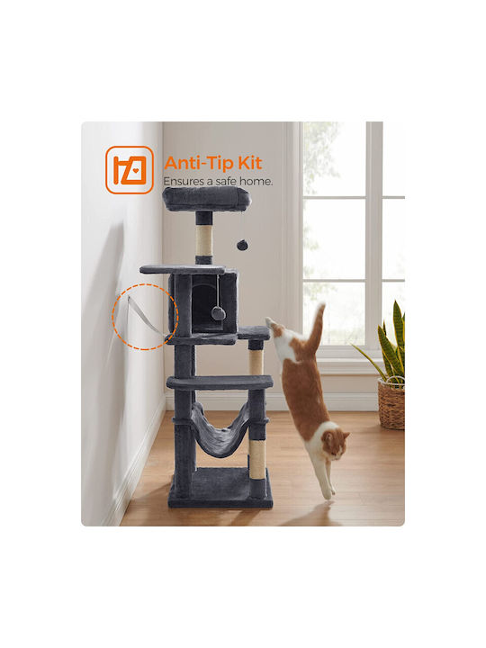 Feandrea Scratching Post Cat Trees Gray 5 levels 55x45x143cm