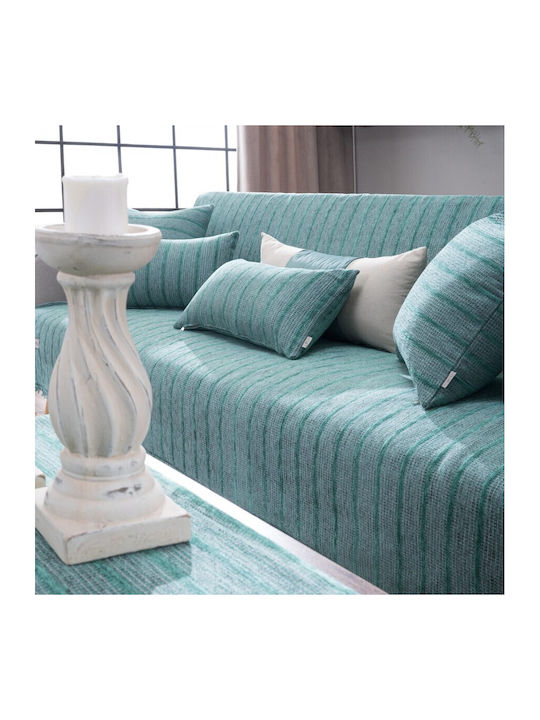 Teoran Teoran Jersey Sesselüberwurf Chenille 180x150cm 16 Mint