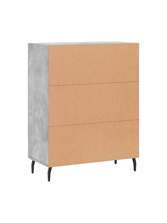 Wohnzimmer Vitrine aus Spanplatte mit Verglasung in Grau 69.5x34x90cm