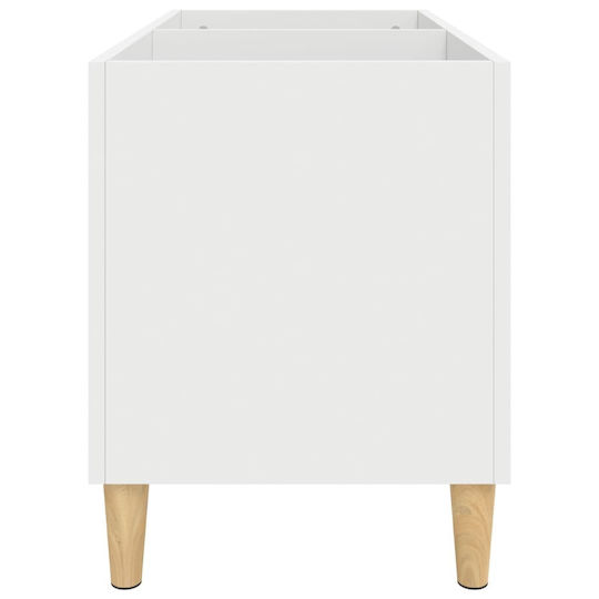 vidaXL Έπιπλο Hi-Fi Λευκό με Καφέ Πόδια 74.5x48x38cm