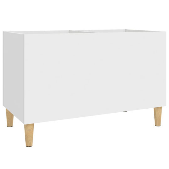 vidaXL Έπιπλο Hi-Fi Λευκό με Καφέ Πόδια 74.5x48x38cm