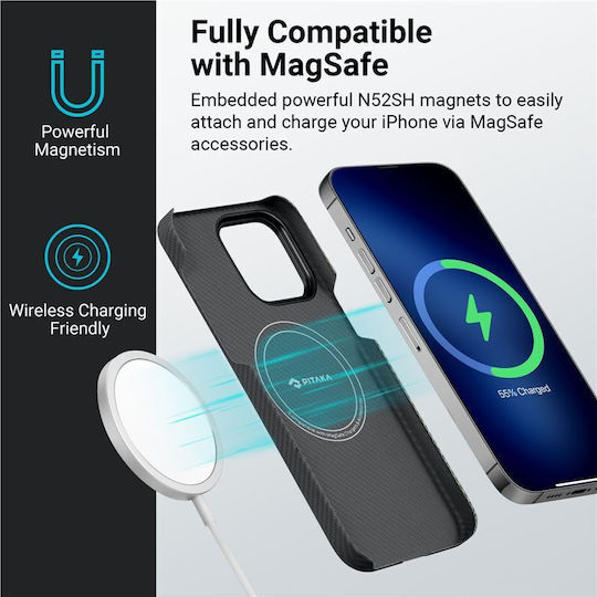 Pitaka Fusion Weaving MagEZ 3 Back Cover Aramid Fiber 0.95mm Overture (iPhone 14 Pro)