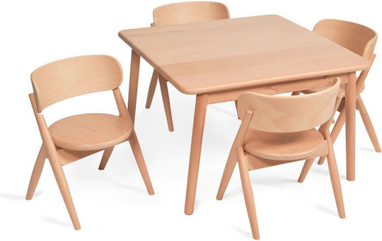 Quadrat Kinder Tische mit Stühlen aus Hölzernes Braune Curve Lab