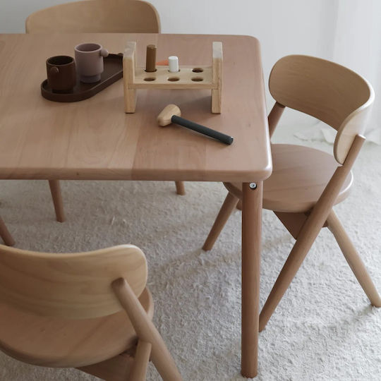 Quadrat Kinder Tische mit Stühlen aus Hölzernes Braune Curve Lab