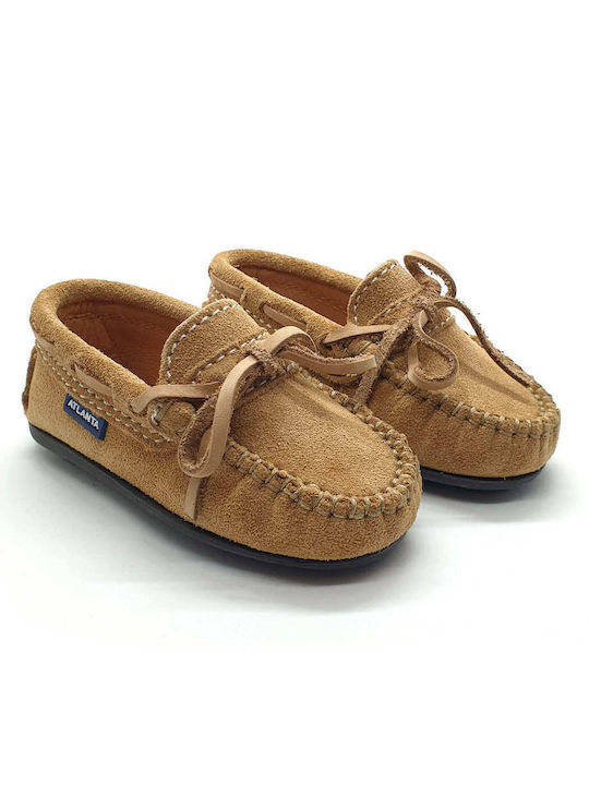 Boys Suede Slip-On Moccasins Beige