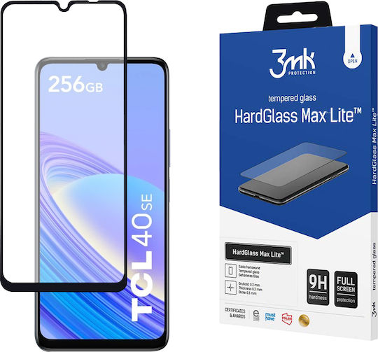 3MK HardGlass Max Lite Vollflächig gehärtetes Glas Schwarz (TCL 40 SE)