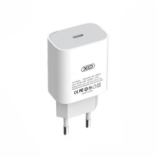 XO Charger Without Cable with USB-C Port 18W Power Delivery Whites (L40)