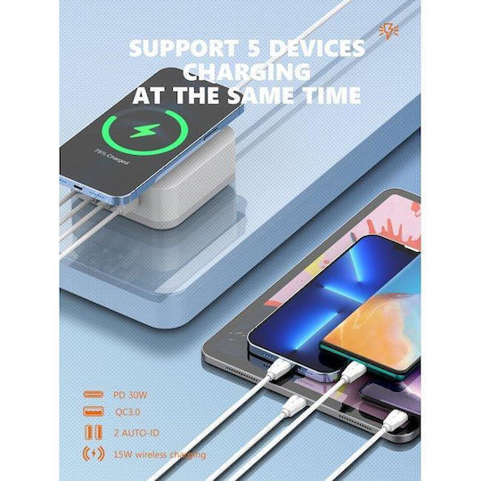 Ldnio Ladegerät ohne Kabel mit 3 USB-A Anschlüsse und USB-C Anschluss 32W Weißs (AW004)