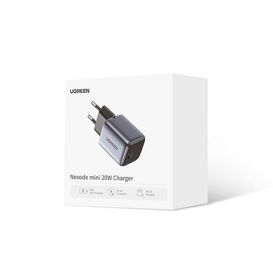 Ugreen Charger Without Cable GaN with USB-C Port 20W Power Delivery / Quick Charge 4.0 Gray (CD318)