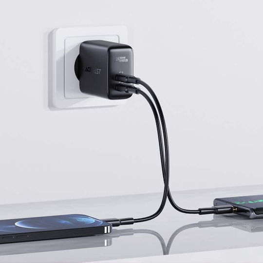Acefast Φορτιστής Χωρίς Καλώδιο με 2 Θύρες USB-C 40W Power Delivery Λευκός (A9)