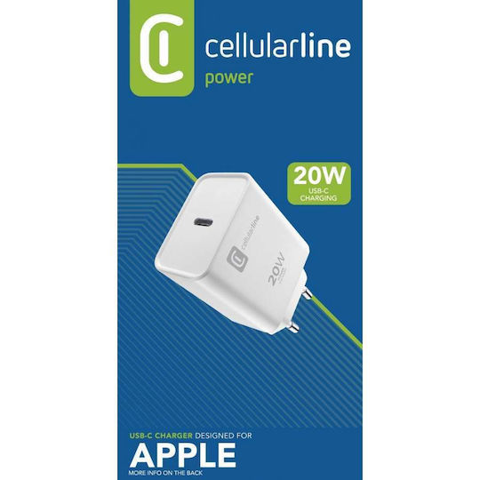 Cellular Line Ladegerät ohne Kabel mit USB-A Anschluss 15W Weißs (ACHSMUSB15WW)