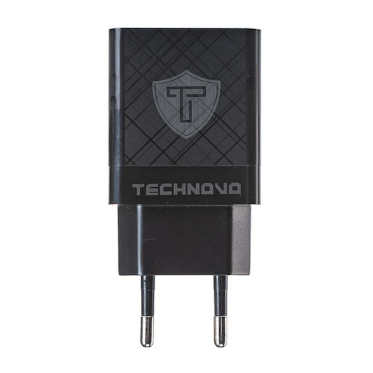Technovo Φορτιστής Χωρίς Καλώδιο με 2 Θύρες USB-A Μαύρος (TN-C006)