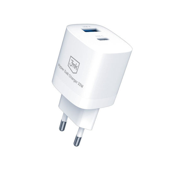 3MK 3MK GaN Wireless Charger with USB-C Port 33W Power Delivery White