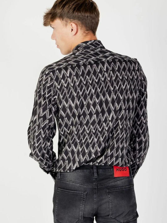 Long-sleeved Cotton Shirt Black