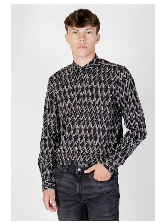 Long-sleeved Cotton Shirt Black