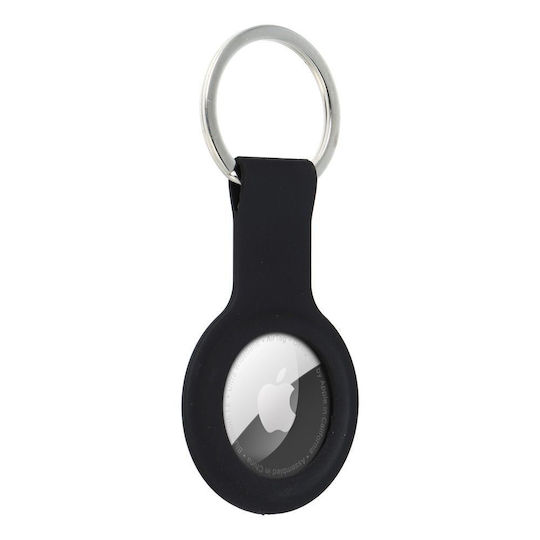 Forcell Holder Θήκη Μπρελόκ Σιλικόνης για AirTag σε Μαύρο χρώμα