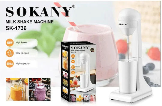 Sokany Spumieră de cafea Tabletop 100W cu 2 viteze Alb