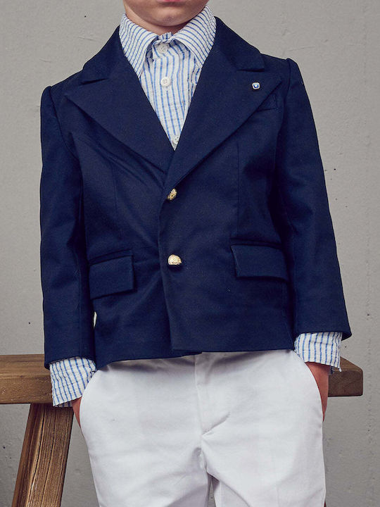Designer's Cat Βαπτιστικό Κοστούμι με Σακάκι για Αγόρι Navy Μπλε 4τμχ
