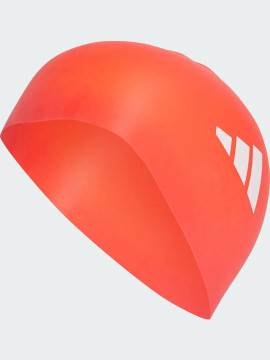 adidas 3-Stripes Silicone Adults Swimming Cap Red