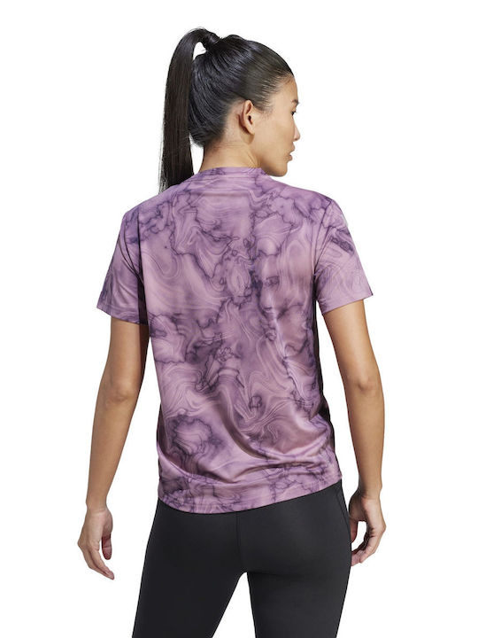 Adidas Damen Sportliches Bluse Kurzärmelig Lila